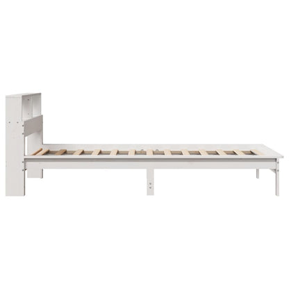 Lit bibliothèque sans matelas blanc 75x190cm bois de pin massif