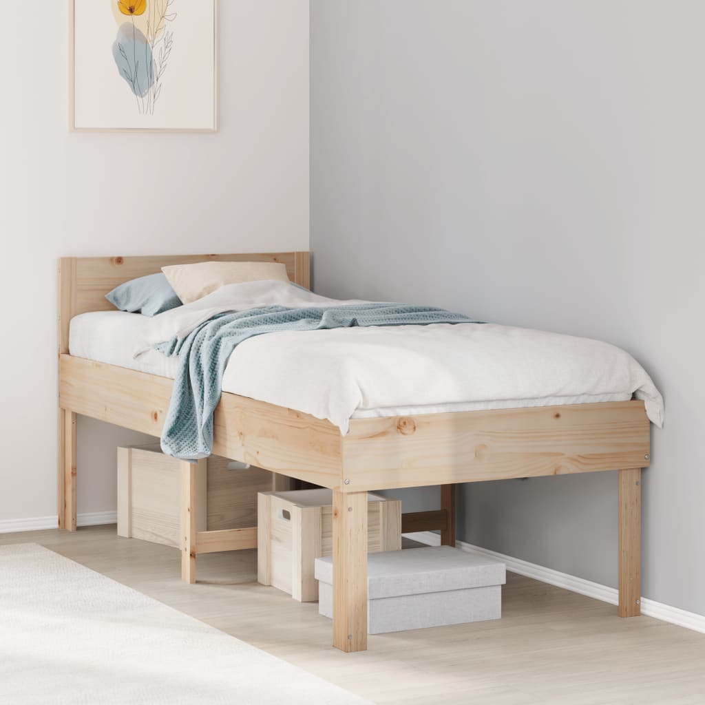 Cadre de lit sans matelas 90x200 cm bois de pin massif