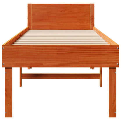 Cadre de lit sans matelas cire marron 90x200 cm bois pin massif