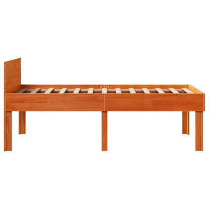 Cadre de lit sans matelas cire marron 90x200 cm bois pin massif