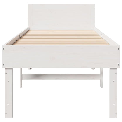 Cadre de lit sans matelas blanc 90x190 cm bois de pin massif