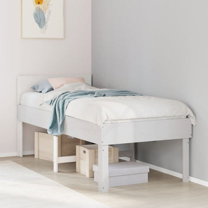 Cadre de lit sans matelas blanc 90x190 cm bois de pin massif