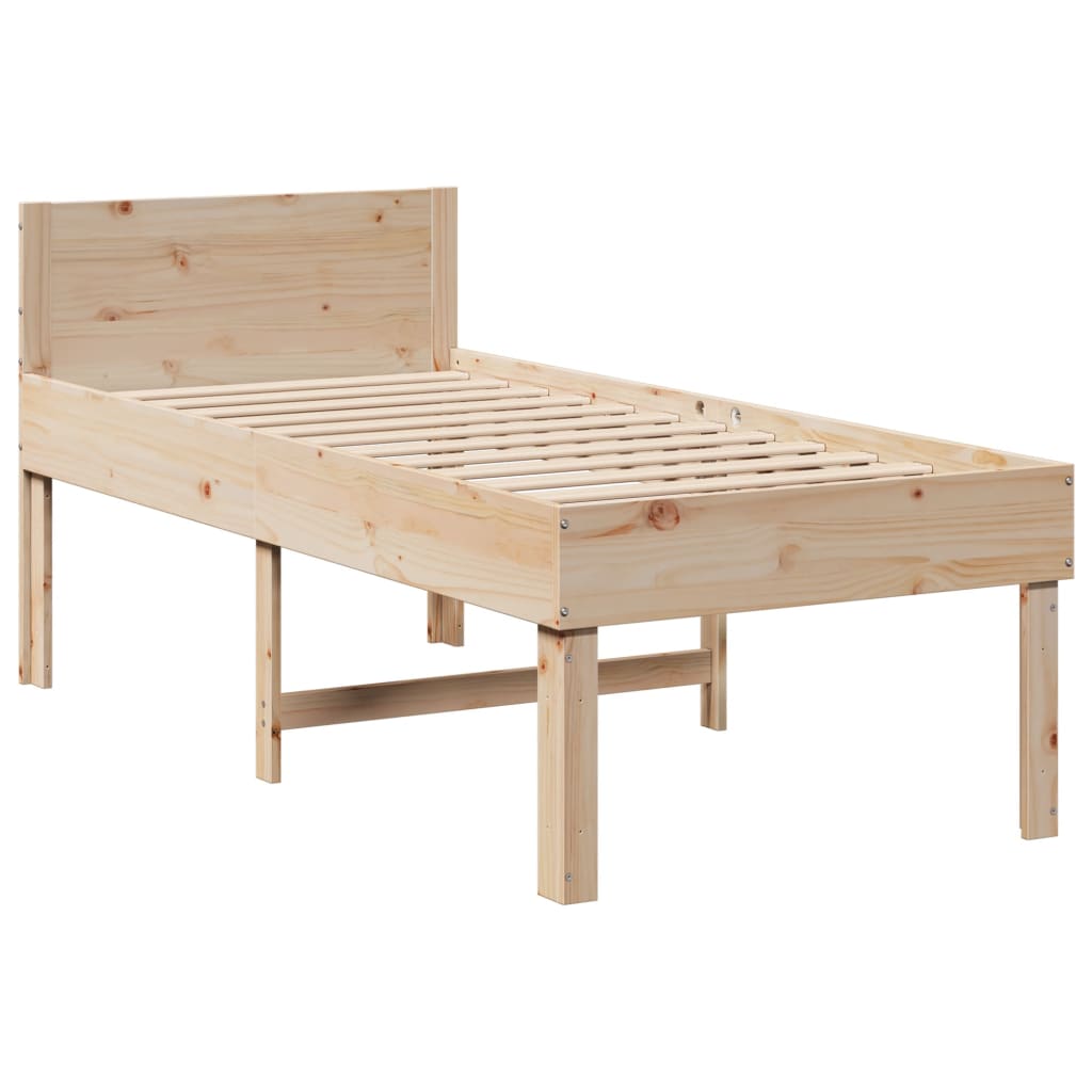 Cadre de lit sans matelas 75x190 cm bois de pin massif