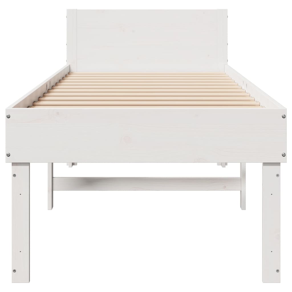 Cadre de lit sans matelas blanc 80x200 cm bois massif de pin