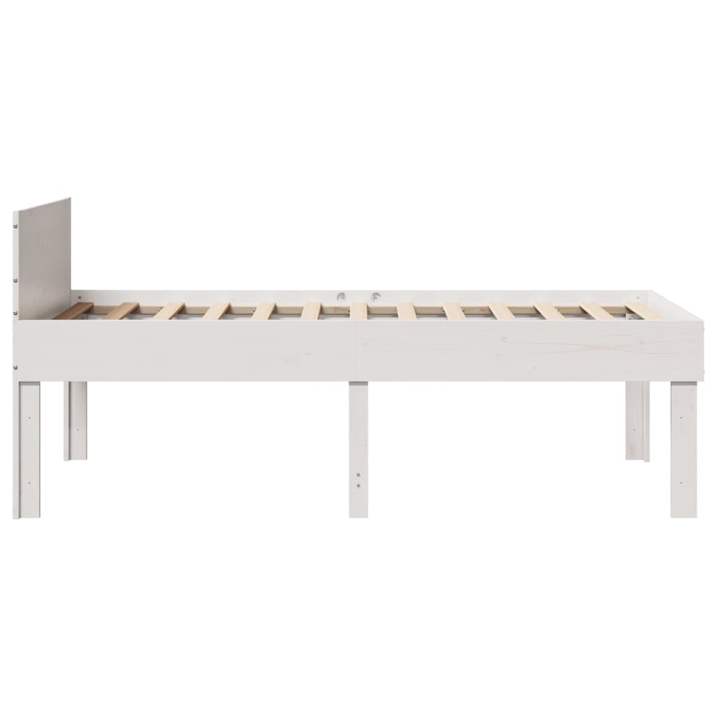 Cadre de lit sans matelas blanc 80x200 cm bois massif de pin