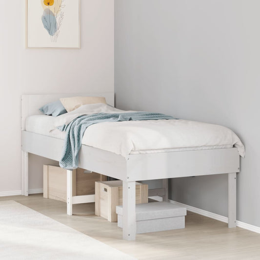 Cadre de lit sans matelas blanc 80x200 cm bois massif de pin