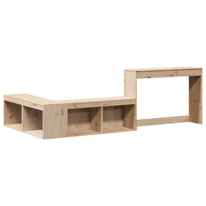 Table de chevet avec bureau 222x122x75 cm bois de pin massif