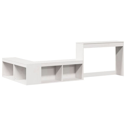 Table de chevet avec bureau blanc bois de pin massif