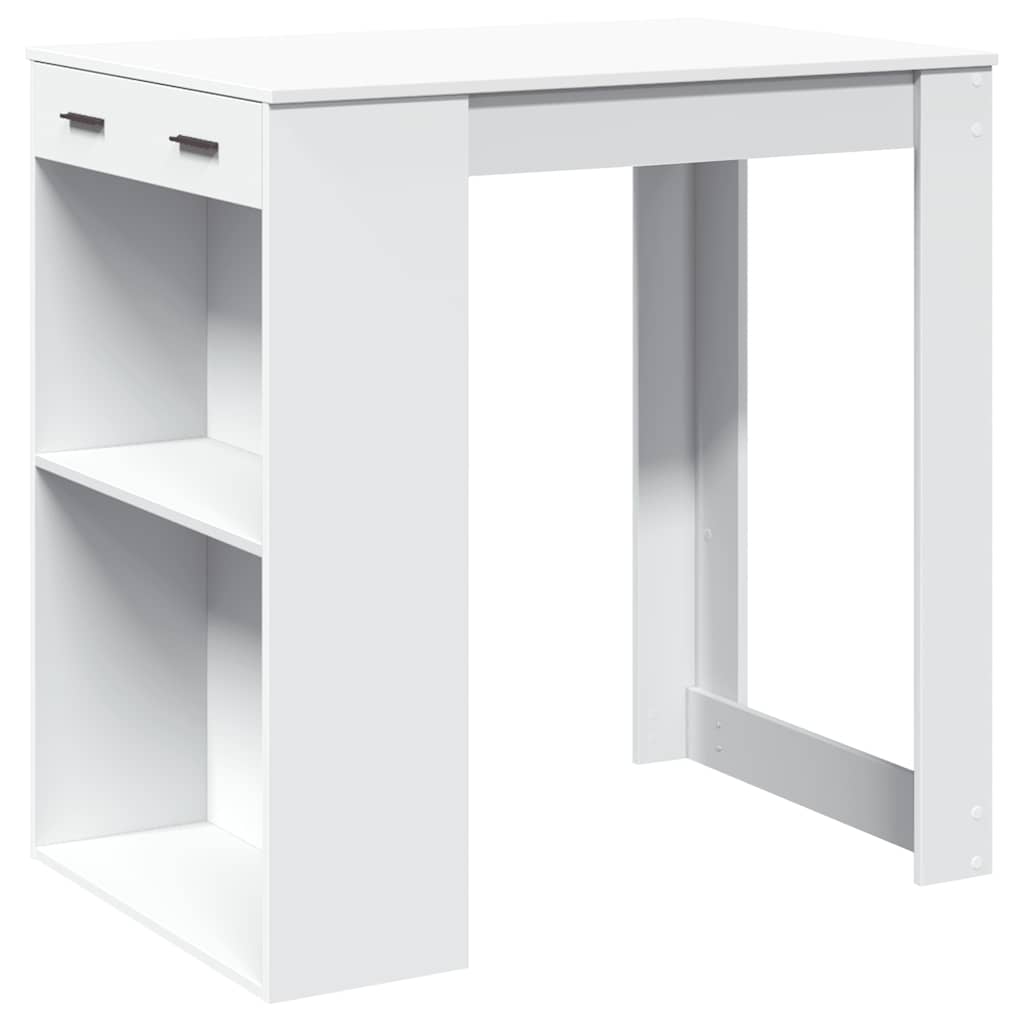 Table de bar blanc 102x70x103,5 cm bois d'ingénierie