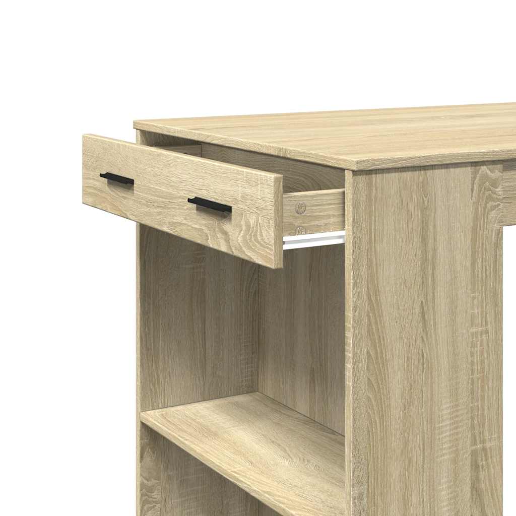 Table de bar chêne sonoma 102x70x103,5 cm bois d'ingénierie