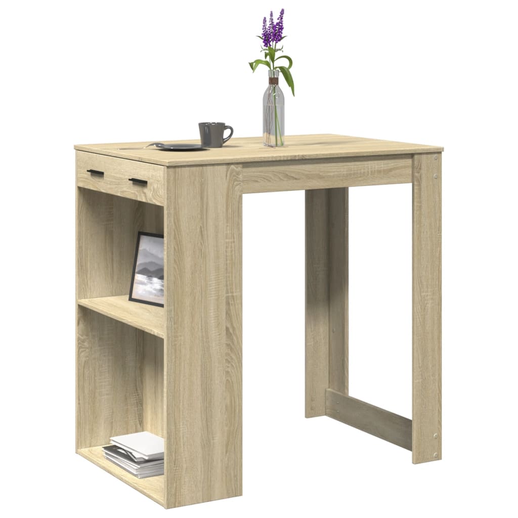 Table de bar chêne sonoma 102x70x103,5 cm bois d'ingénierie