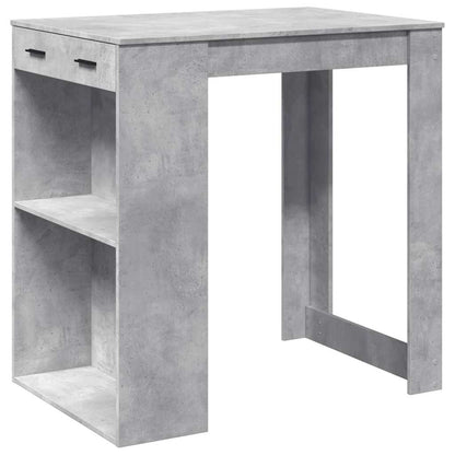 Table de bar gris béton 102x70x103,5 cm bois d'ingénierie