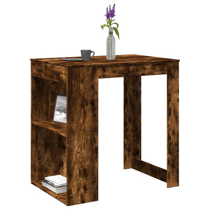 Table de bar chêne fumé 102x70x103,5 cm bois d'ingénierie