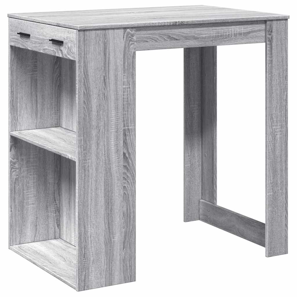 Table de bar sonoma gris 102x70x103,5 cm bois d'ingénierie