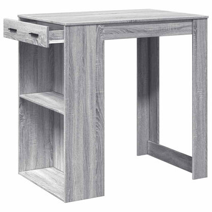 Table de bar sonoma gris 102x70x103,5 cm bois d'ingénierie