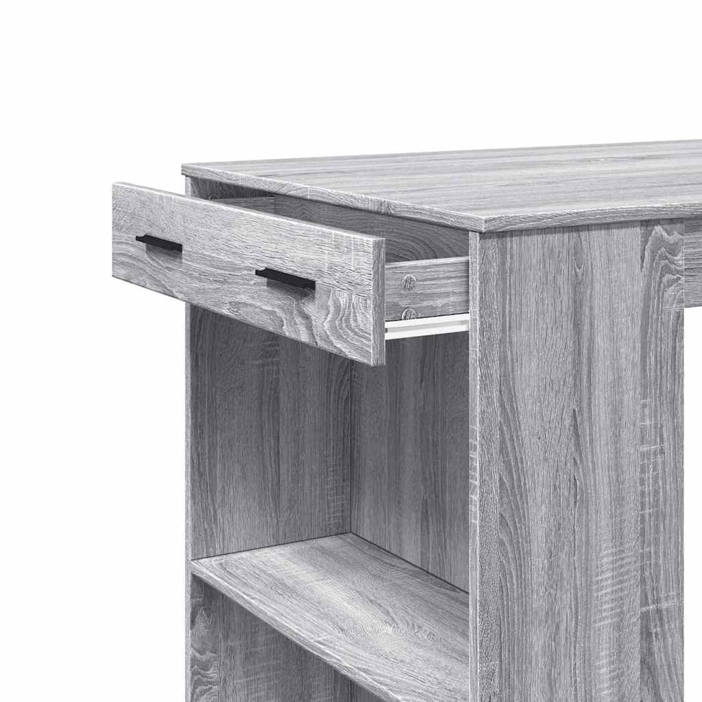 Table de bar sonoma gris 102x70x103,5 cm bois d'ingénierie