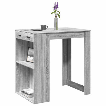 Table de bar sonoma gris 102x70x103,5 cm bois d'ingénierie