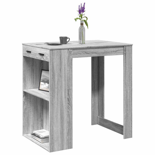 Table de bar sonoma gris 102x70x103,5 cm bois d'ingénierie