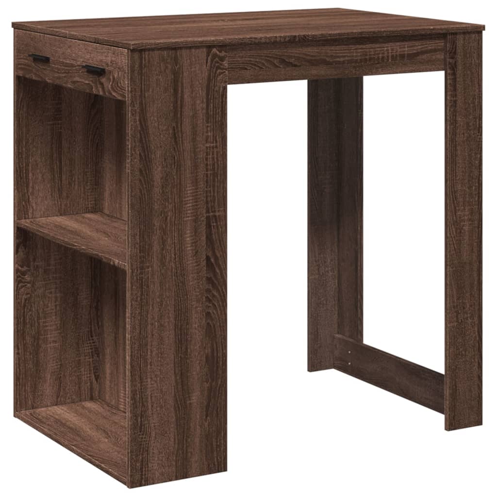 Table de bar chêne marron 102x70x103,5 cm bois d'ingénierie