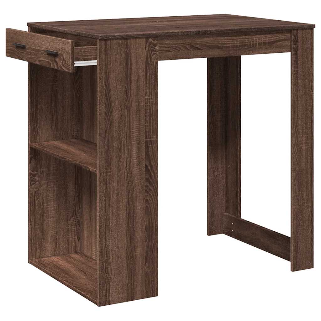 Table de bar chêne marron 102x70x103,5 cm bois d'ingénierie