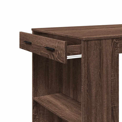 Table de bar chêne marron 102x70x103,5 cm bois d'ingénierie