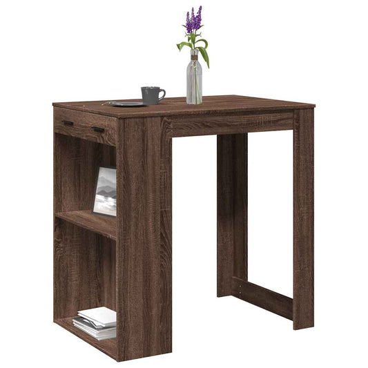 Table de bar chêne marron 102x70x103,5 cm bois d'ingénierie