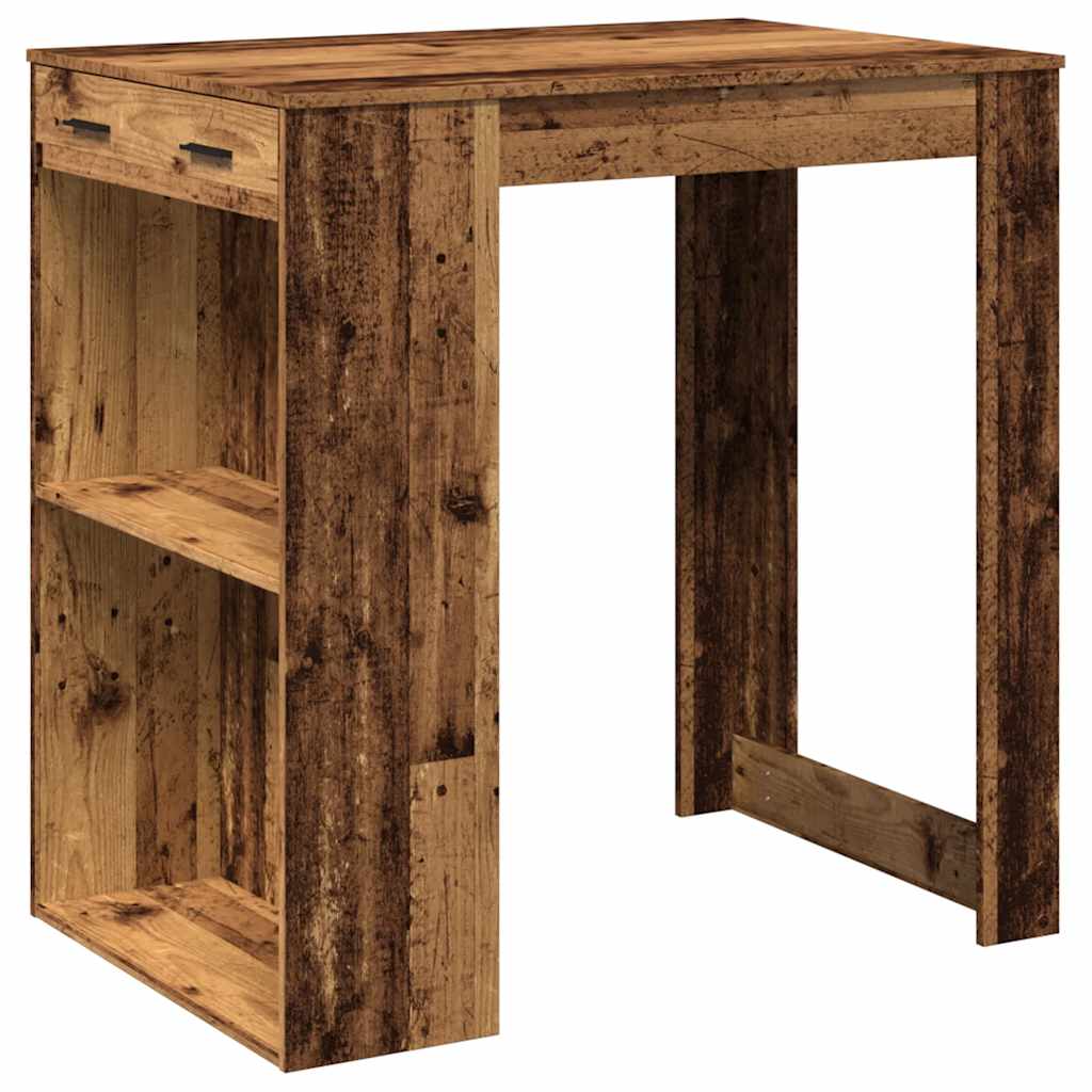 Table de bar vieux bois 102x70x103,5 cm bois d'ingénierie