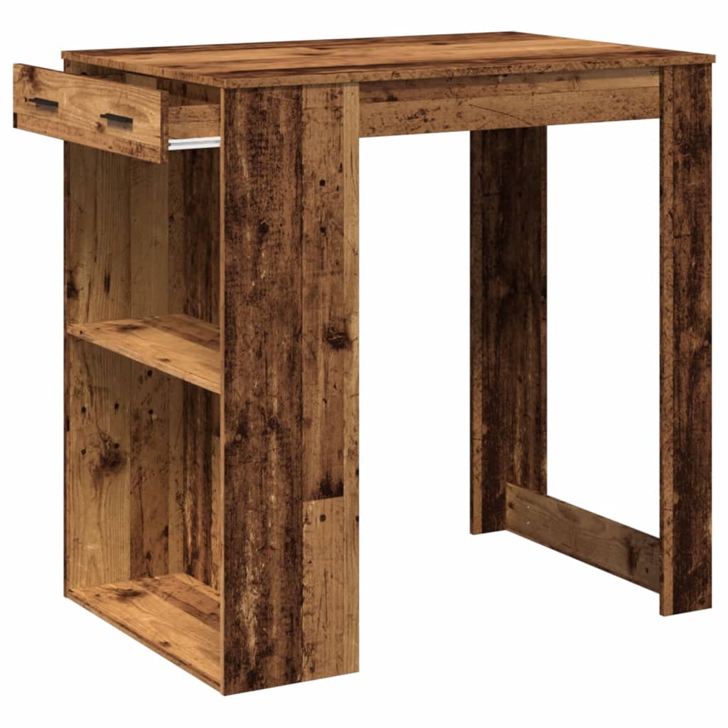 Table de bar vieux bois 102x70x103,5 cm bois d'ingénierie