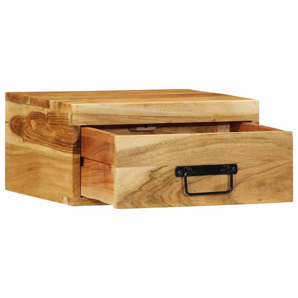 Tables de chevet murales 2 pcs bois massif d'acacia