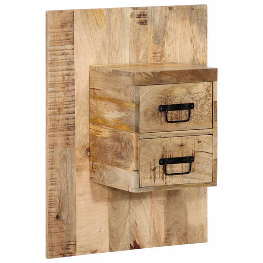 Table de chevet 60x32x80 cm bois massif de manguier brut