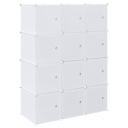 Cubes de rangement 12 pcs avec tiges de suspension PP