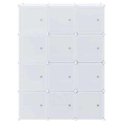 Cubes de rangement 12 pcs avec tiges de suspension PP