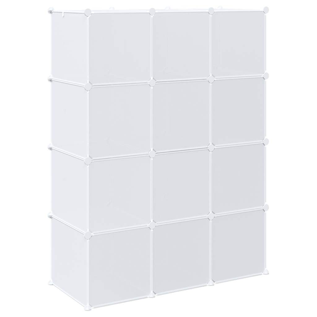 Cubes de rangement 12 pcs avec tiges de suspension PP