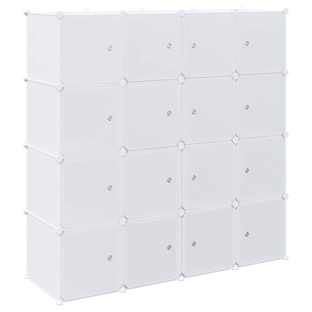 Cubes de rangement 16 pcs avec tiges de suspension PP