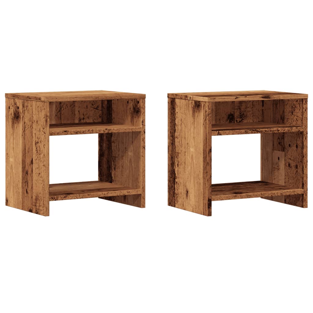 Tables de chevet 2 pcs vieux bois 40x30x40 cm bois d'ingénierie