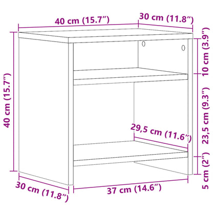 Table de chevet chêne artisanal 40x30x40 cm bois d'ingénierie