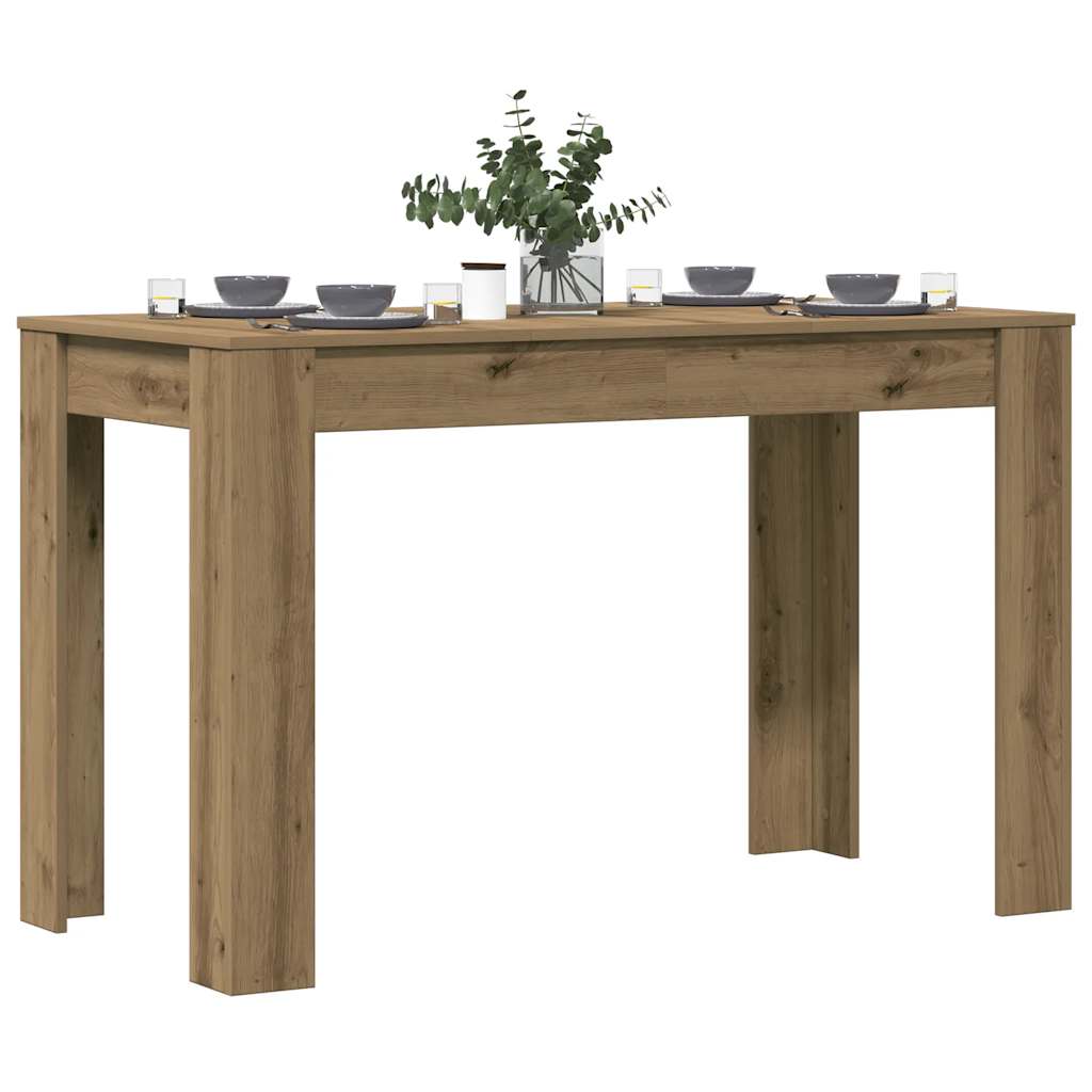 Table à manger chêne artisanal 120x60x76 cm bois d'ingénierie