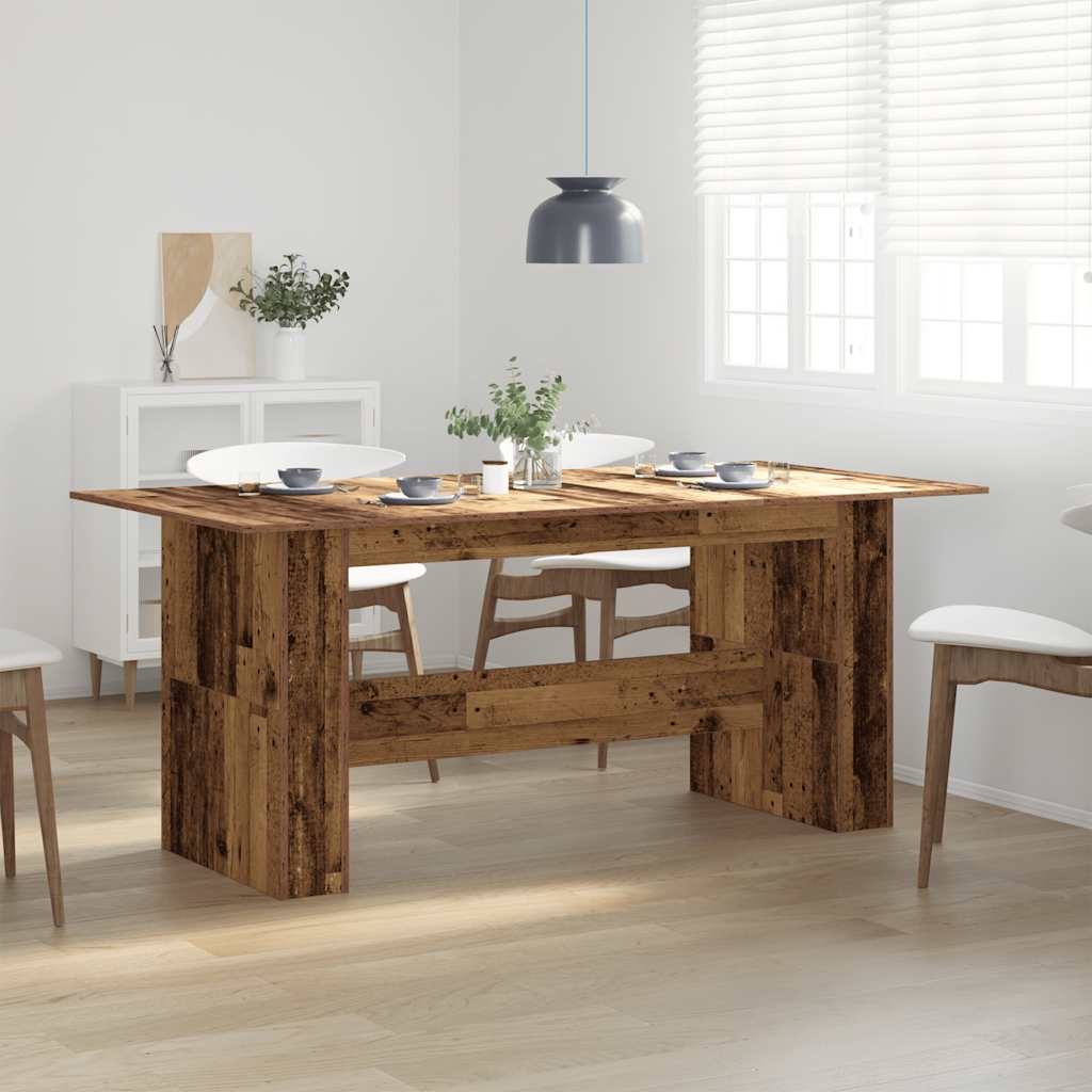 Table à manger vieux bois 180x90x76 cm bois d'ingénierie