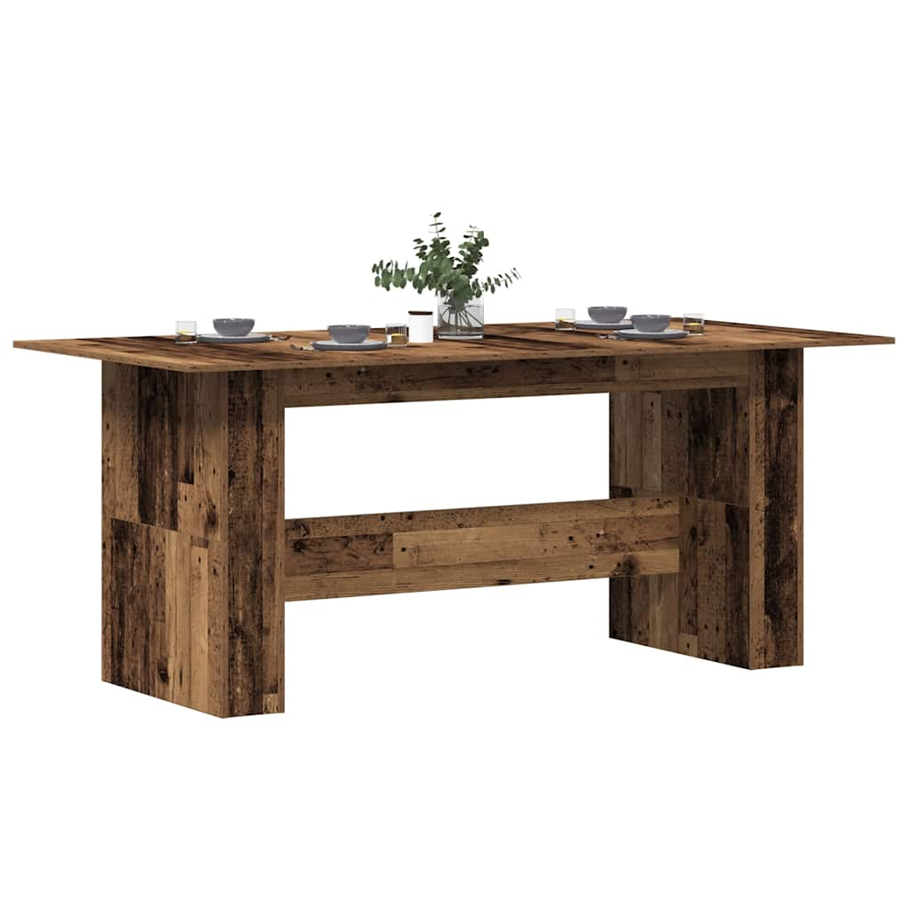 Table à manger vieux bois 180x90x76 cm bois d'ingénierie