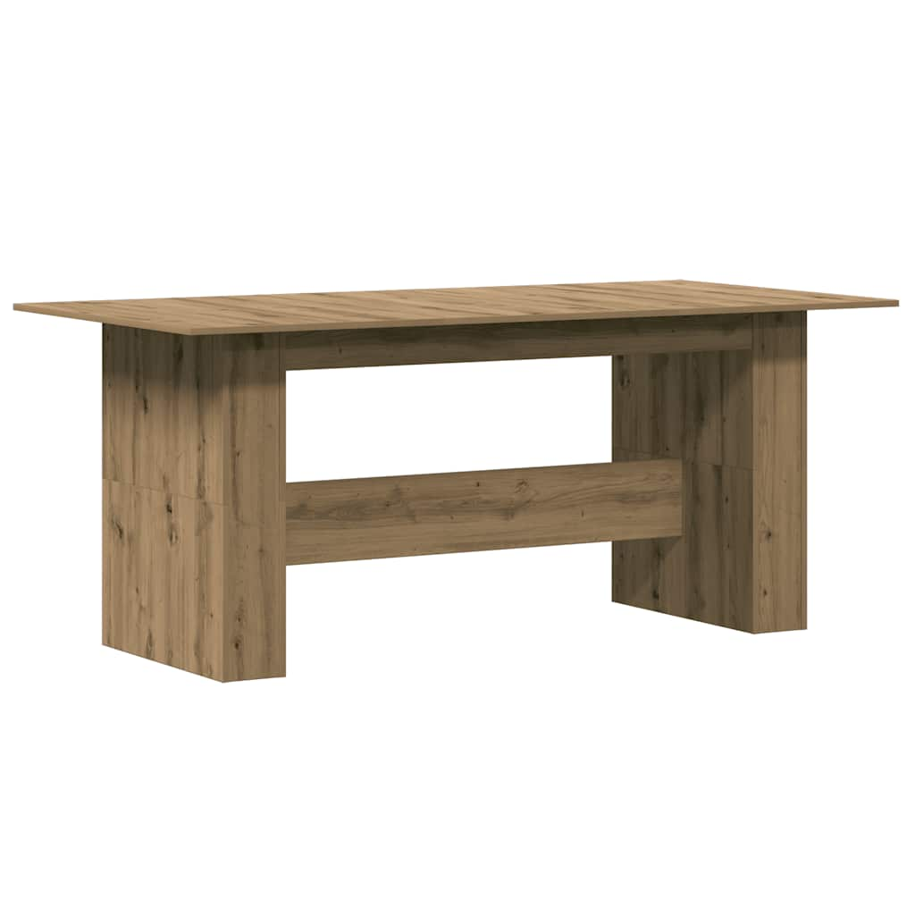 Table à manger chêne artisanal 180x90x76 cm bois d'ingénierie