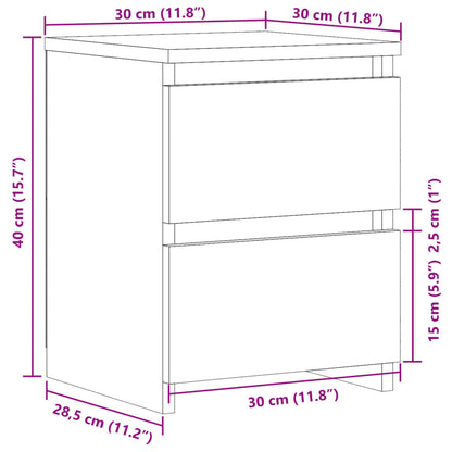 Tables de chevet 2 pcs vieux bois 30x30x40 cm bois d'ingénierie