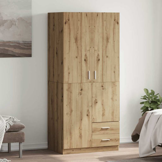 Garde-robe chêne artisanal 80x52x180 cm bois d'ingénierie