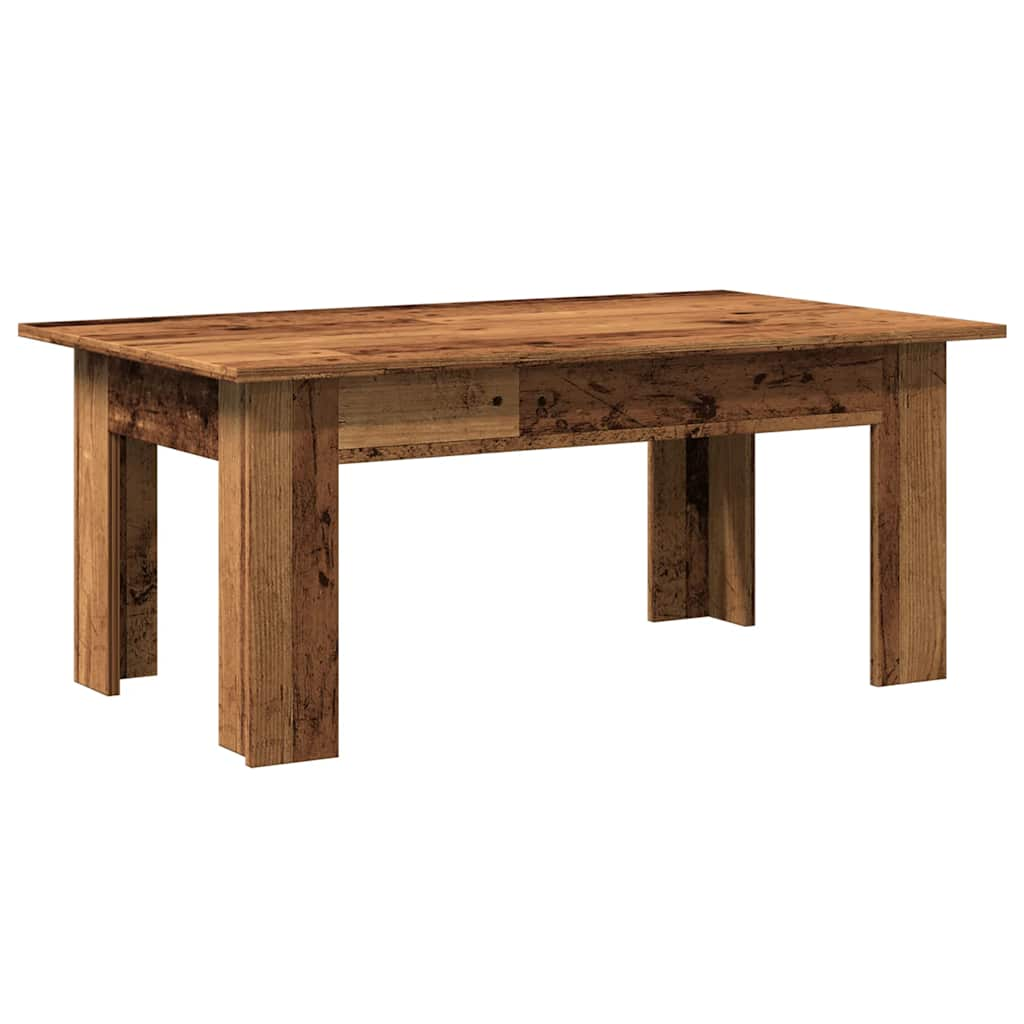 Table basse vieux bois 100x60x42 cm bois d'ingénierie