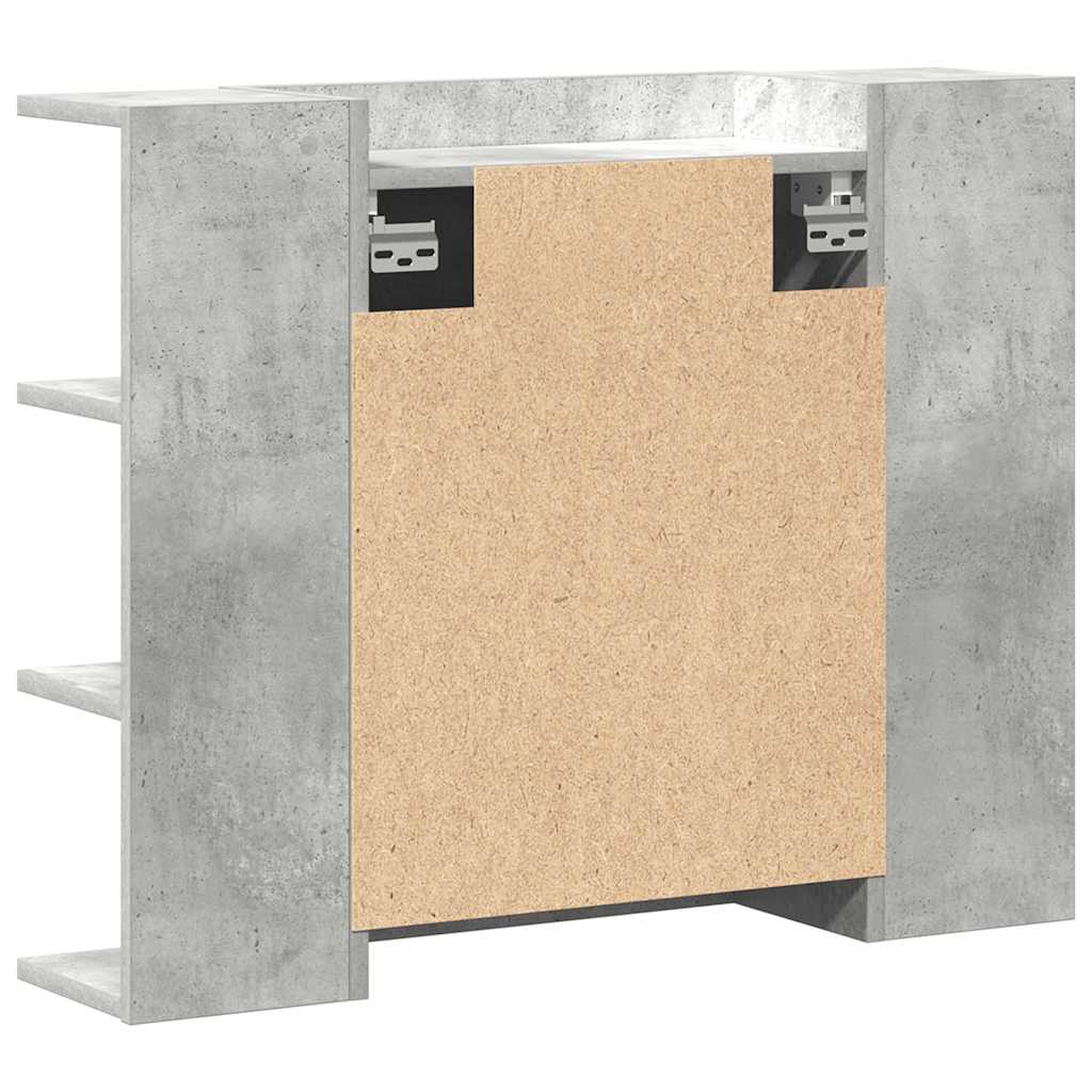 Armoire à miroir de bain Gris béton 80x20,5x64 cm Aggloméré