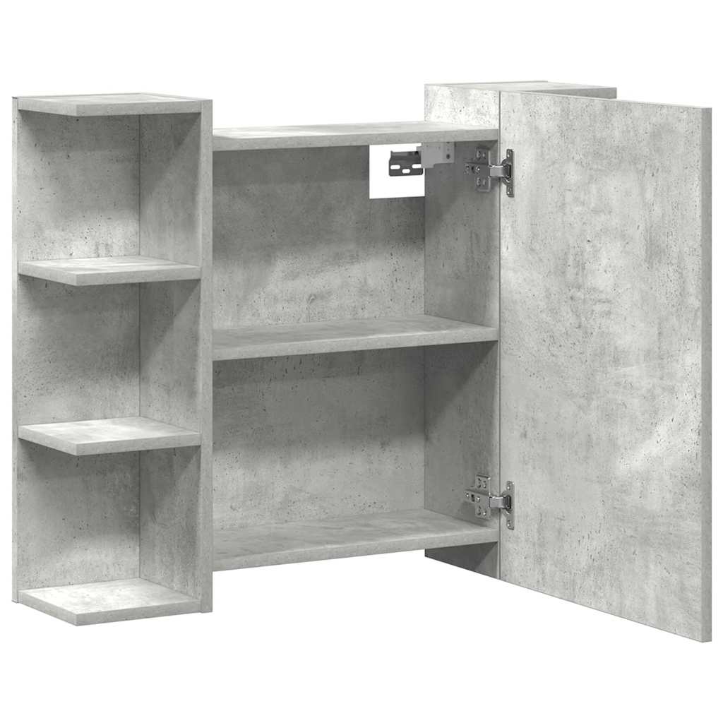 Armoire à miroir de bain Gris béton 80x20,5x64 cm Aggloméré