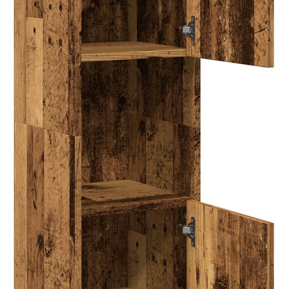 Armoire de salle de bain suspendue vieux bois bois d'ingénierie