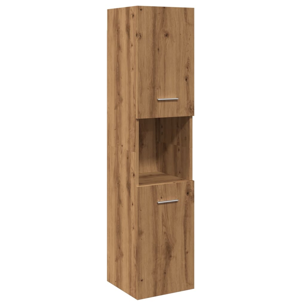 Armoire de salle de bain suspendue chêne artisanal 30x30x130 cm