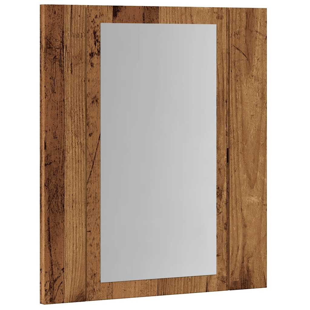 Armoire de salle de bain à miroir LED vieux bois 40x12x45 cm