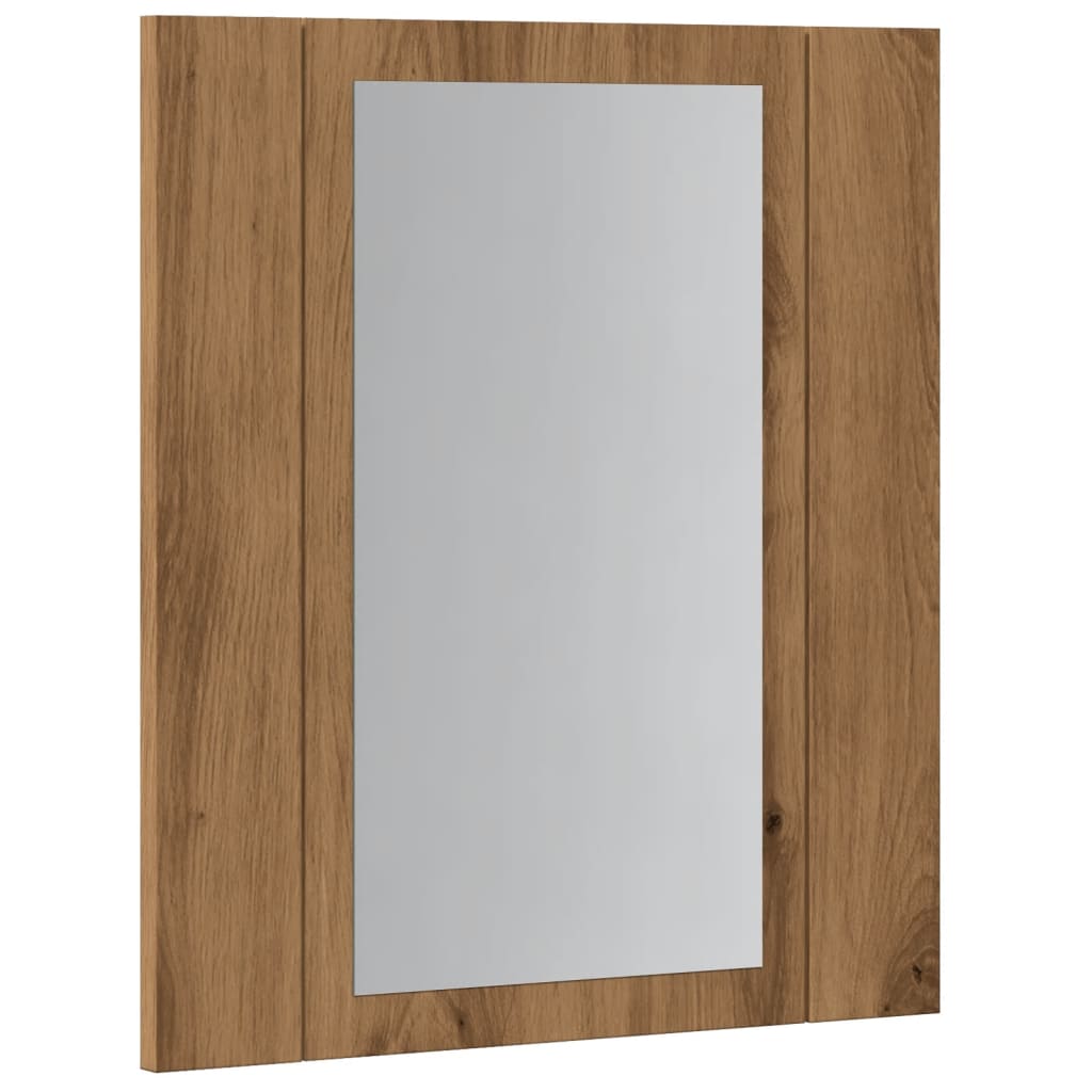 Armoire de salle de bain miroir LED chêne artisanal 40x12x45 cm