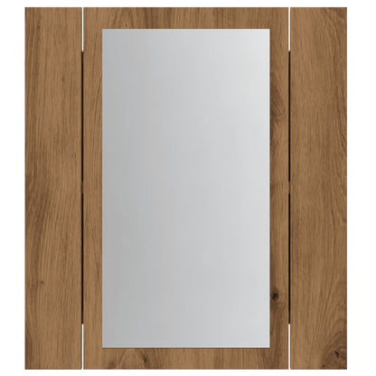 Armoire de salle de bain miroir LED chêne artisanal 40x12x45 cm